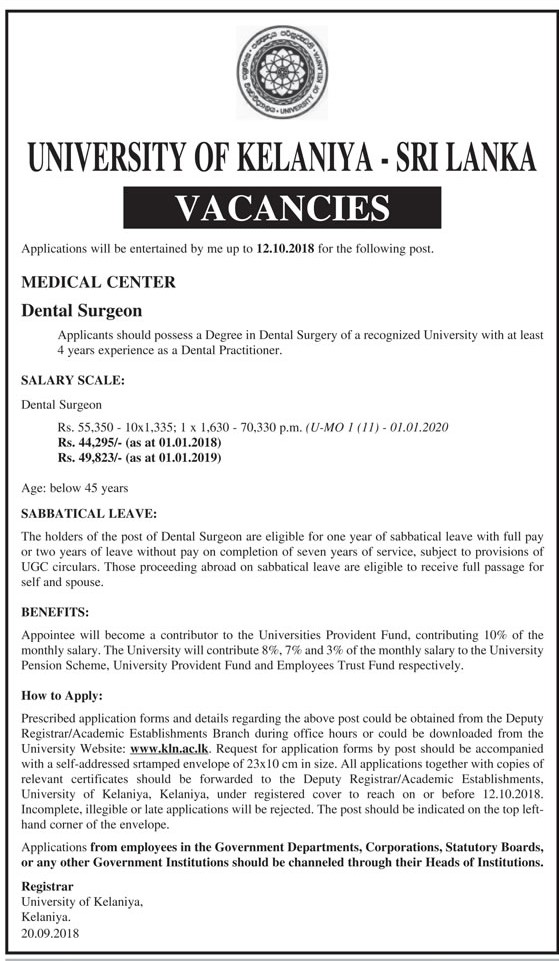 Dental Surgeon - University of Kelaniya